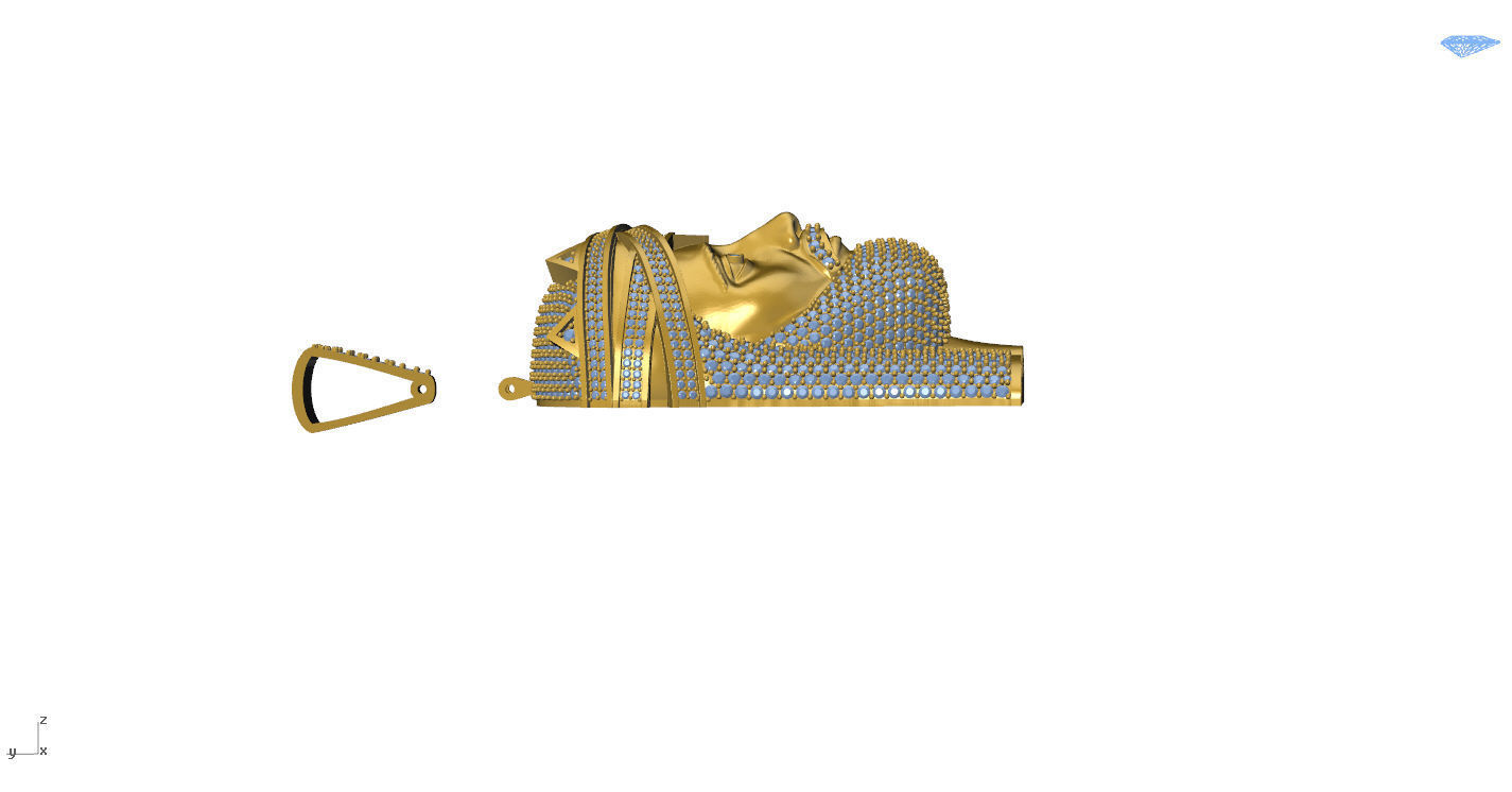 Jesus Gold Pendant  3D print model_37