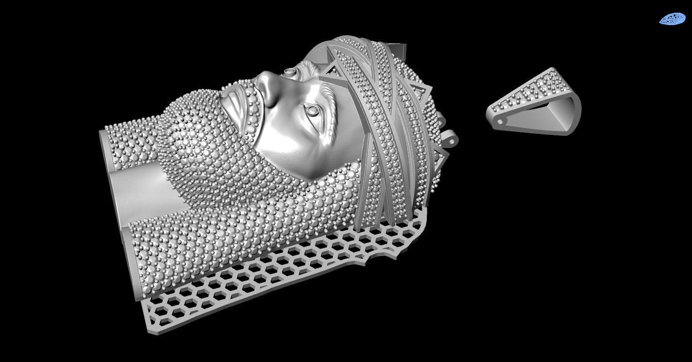 Jesus Gold Pendant  3D print model_29