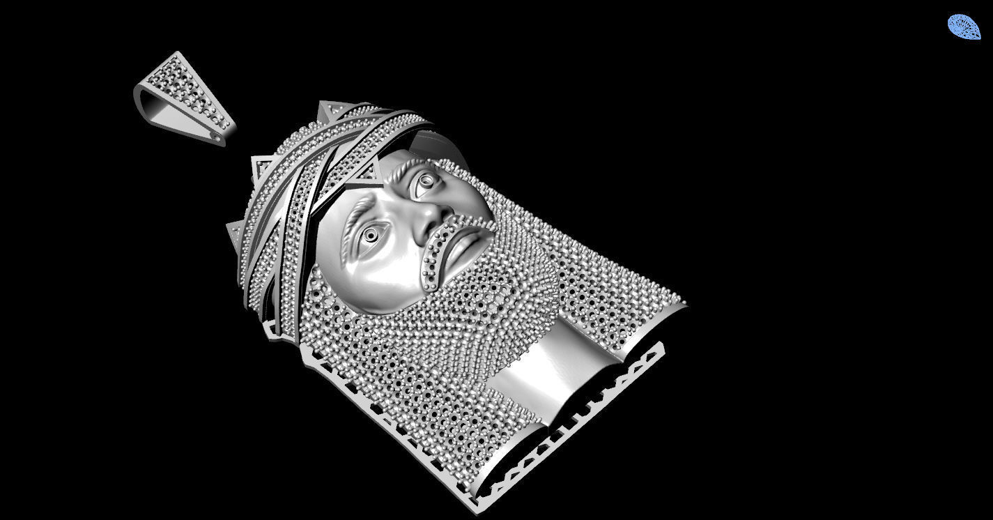 Jesus Gold Pendant  3D print model_14