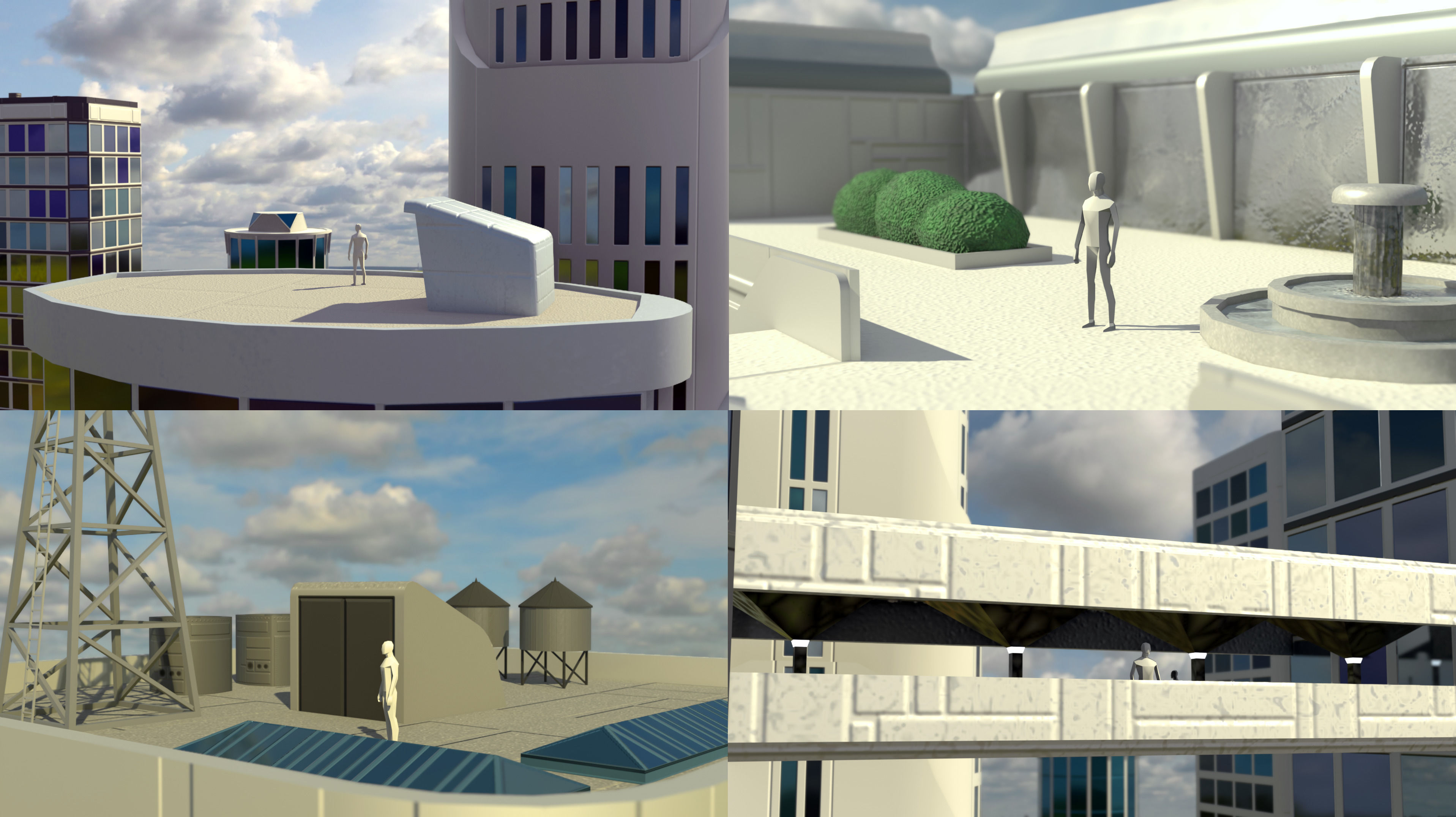 13 Futuristic City Buildings Low-poly 3D model_20