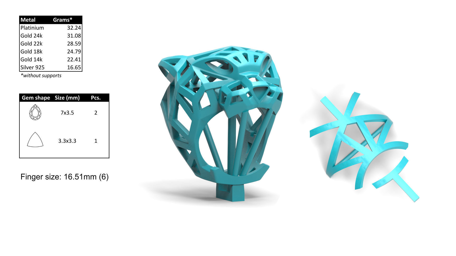 Panthre Ring 3D print model 3D print model_7