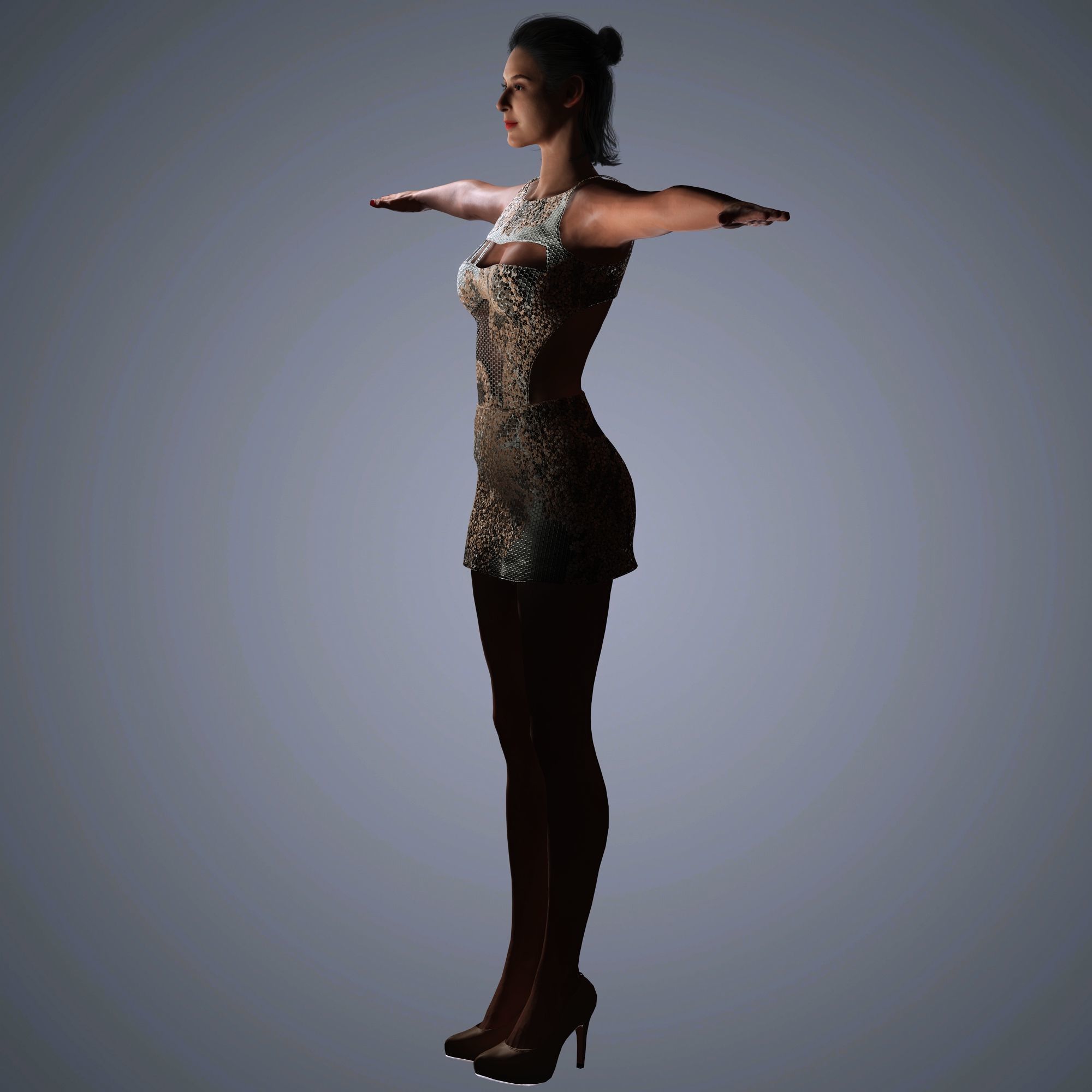 Gal Gadot Character Low-poly 3D model_13