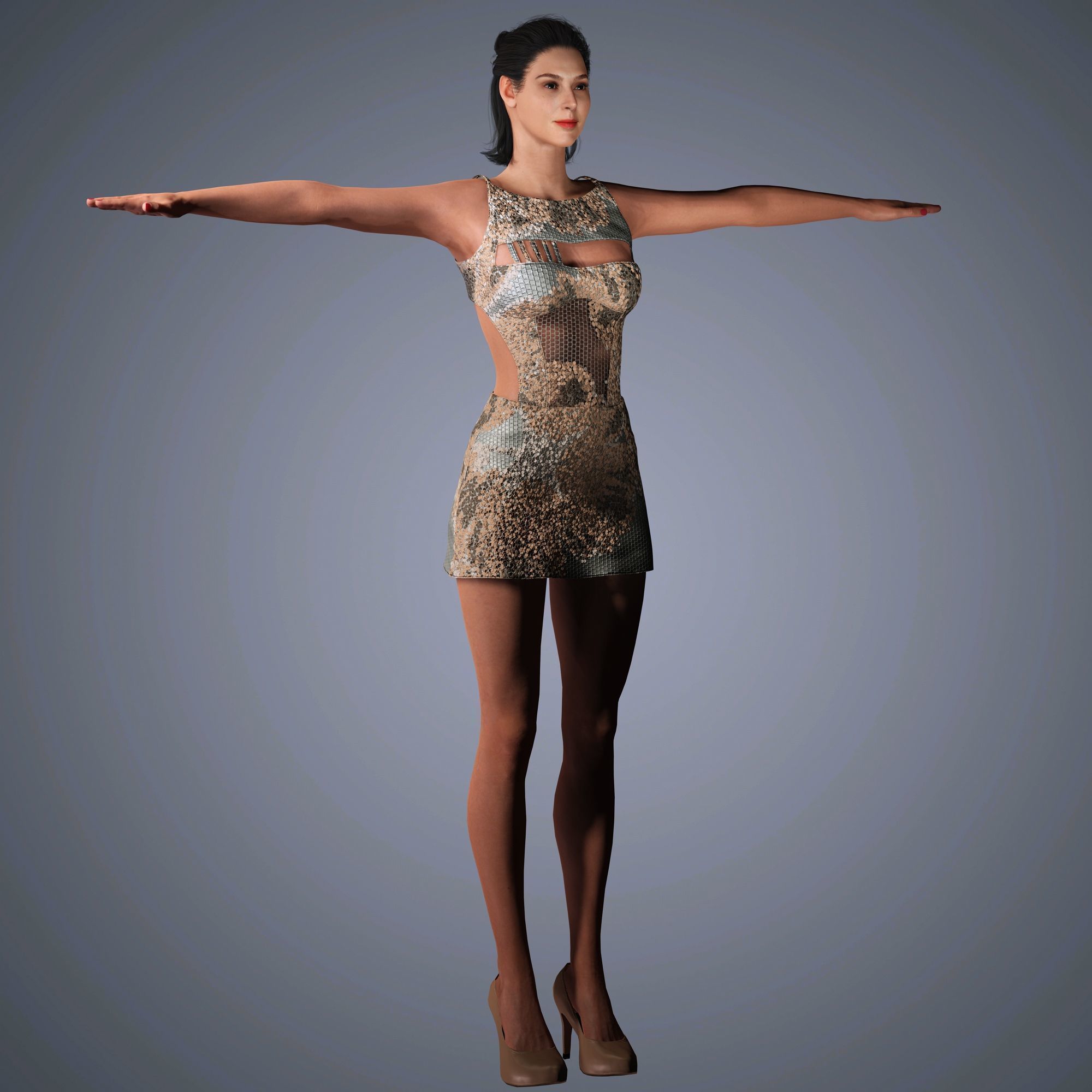 Gal Gadot Character Low-poly 3D model_17
