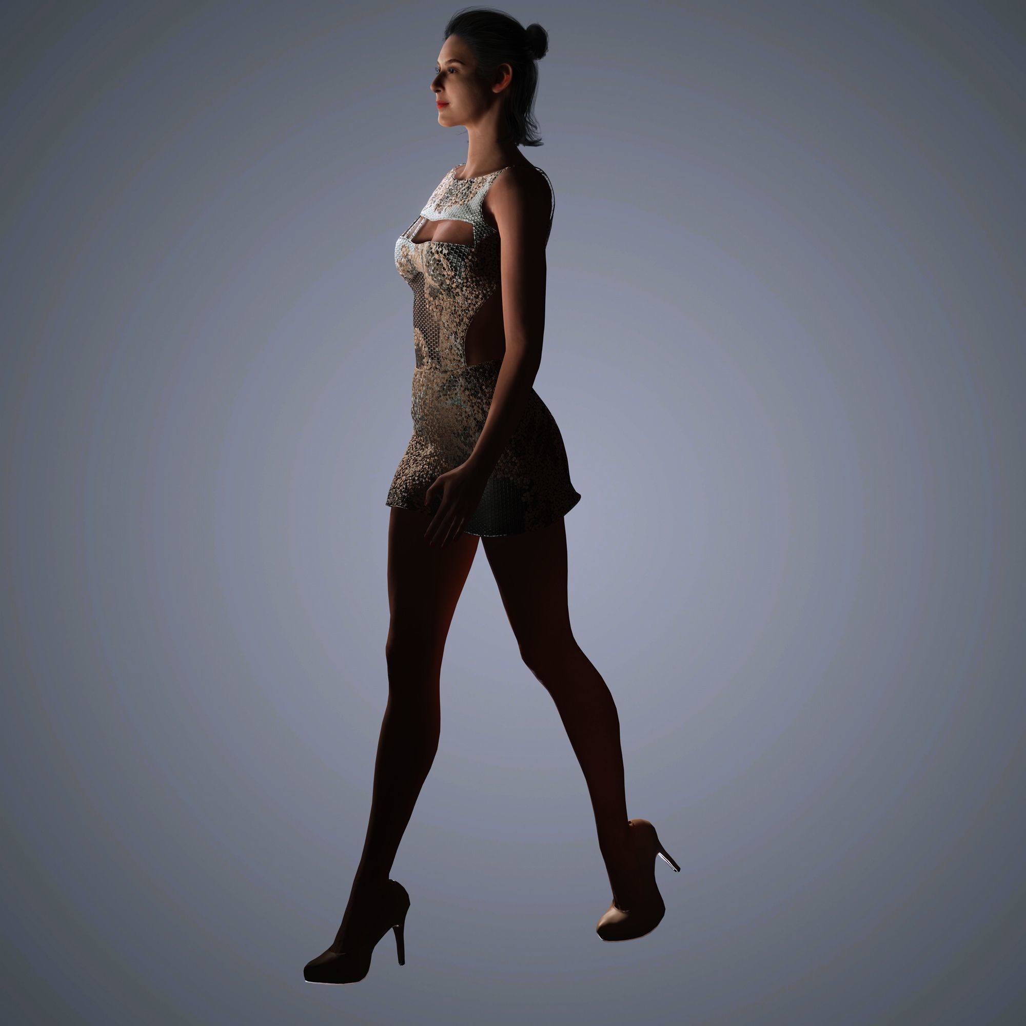 Gal Gadot Character Low-poly 3D model_8