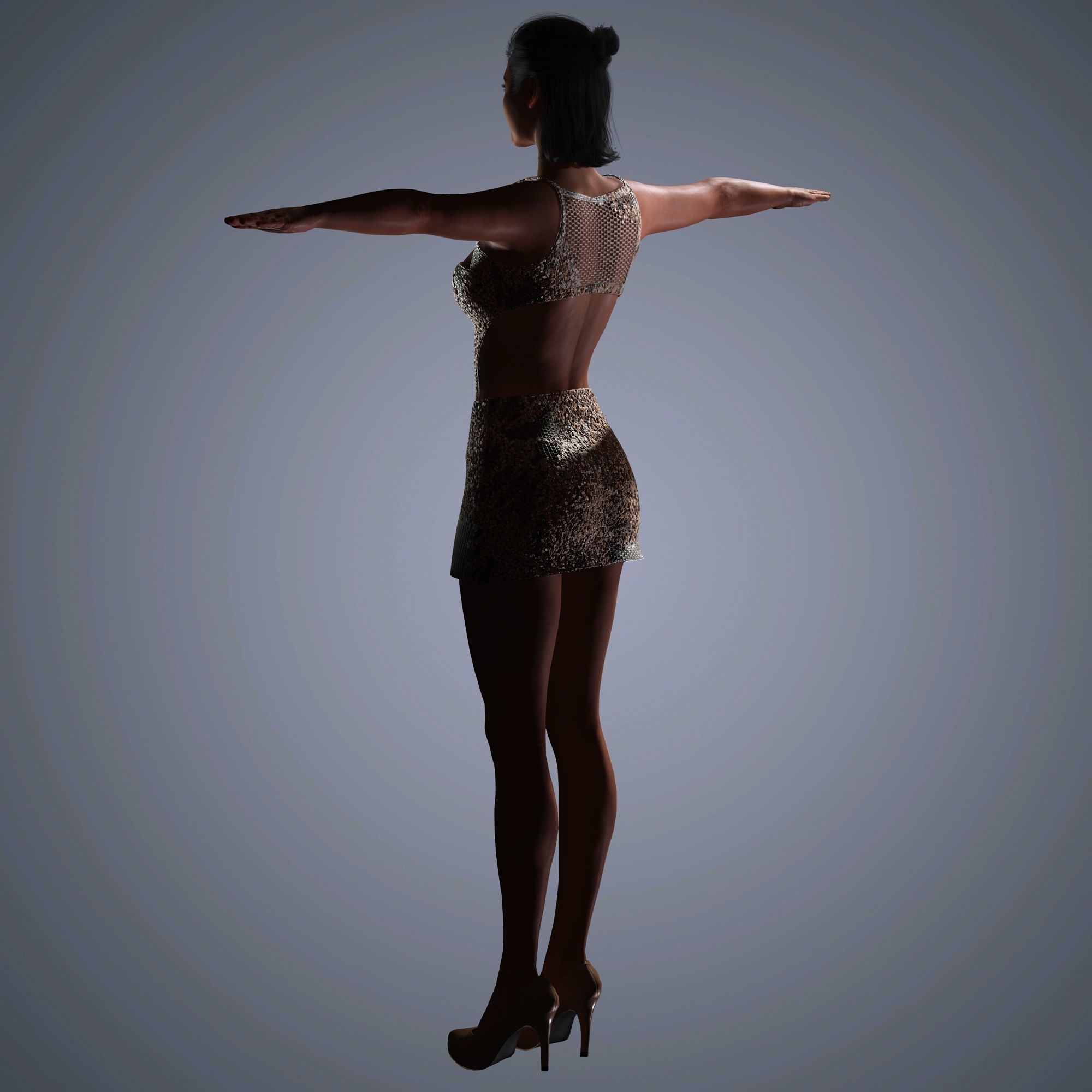 Gal Gadot Character Low-poly 3D model_14