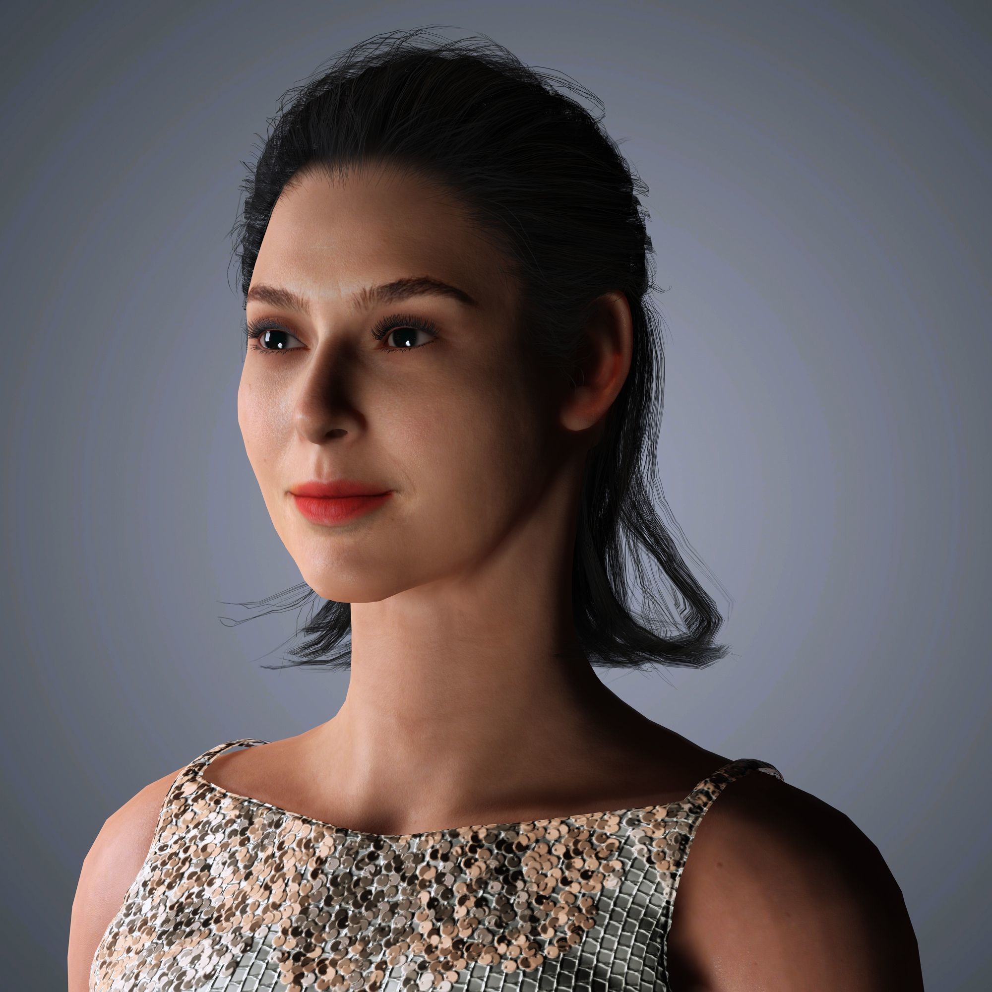 Gal Gadot Character Low-poly 3D model_2