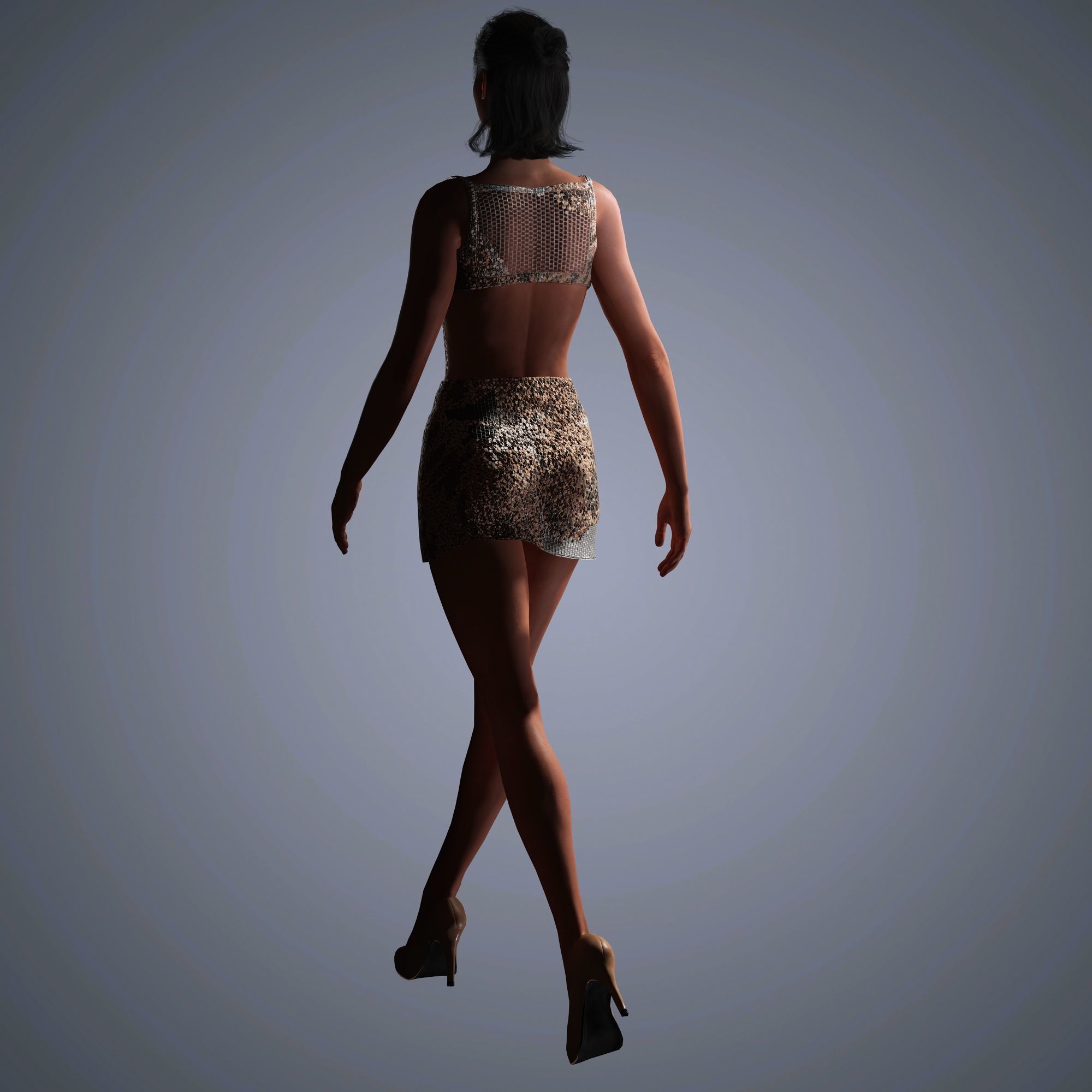 Gal Gadot Character Low-poly 3D model_9