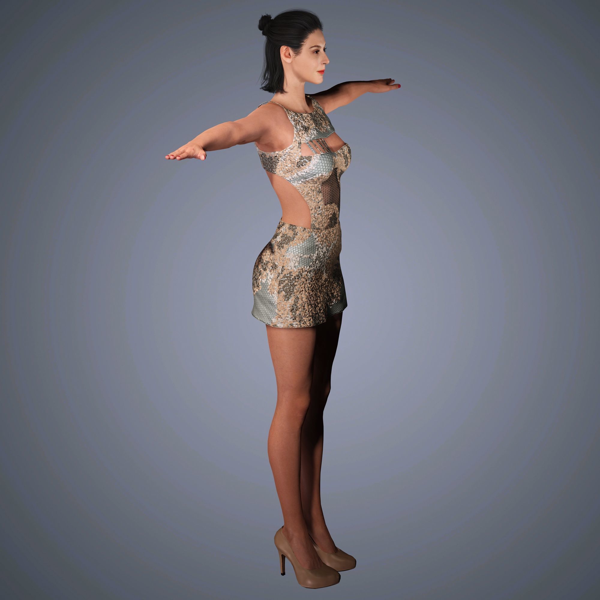 Gal Gadot Character Low-poly 3D model_16