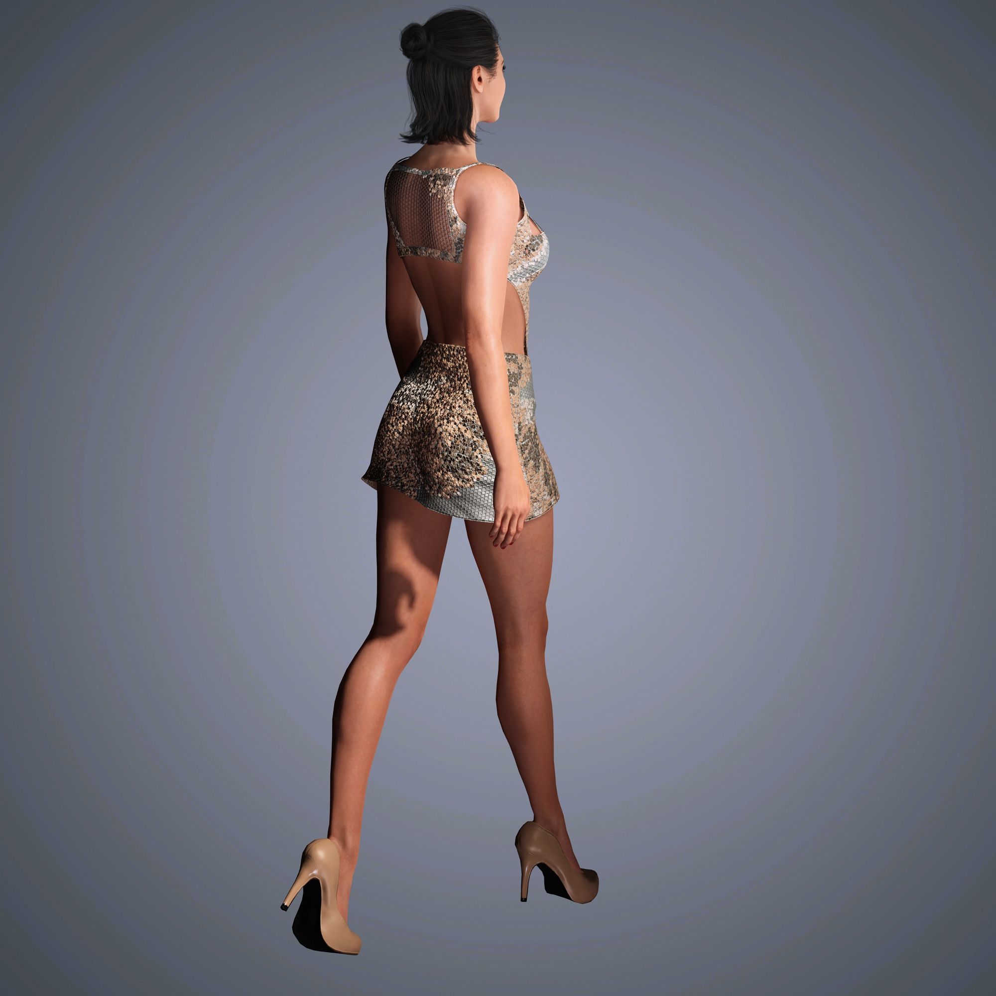 Gal Gadot Character Low-poly 3D model_7