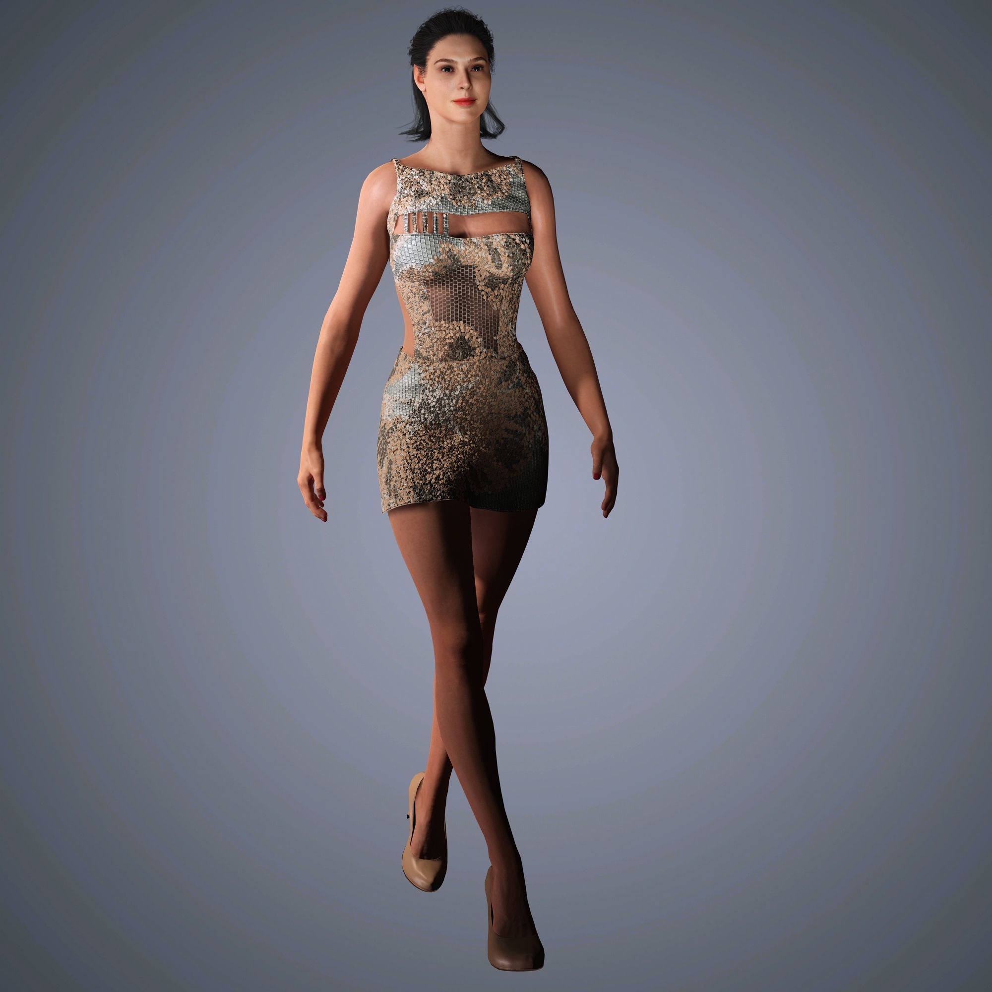 Gal Gadot Character Low-poly 3D model_11