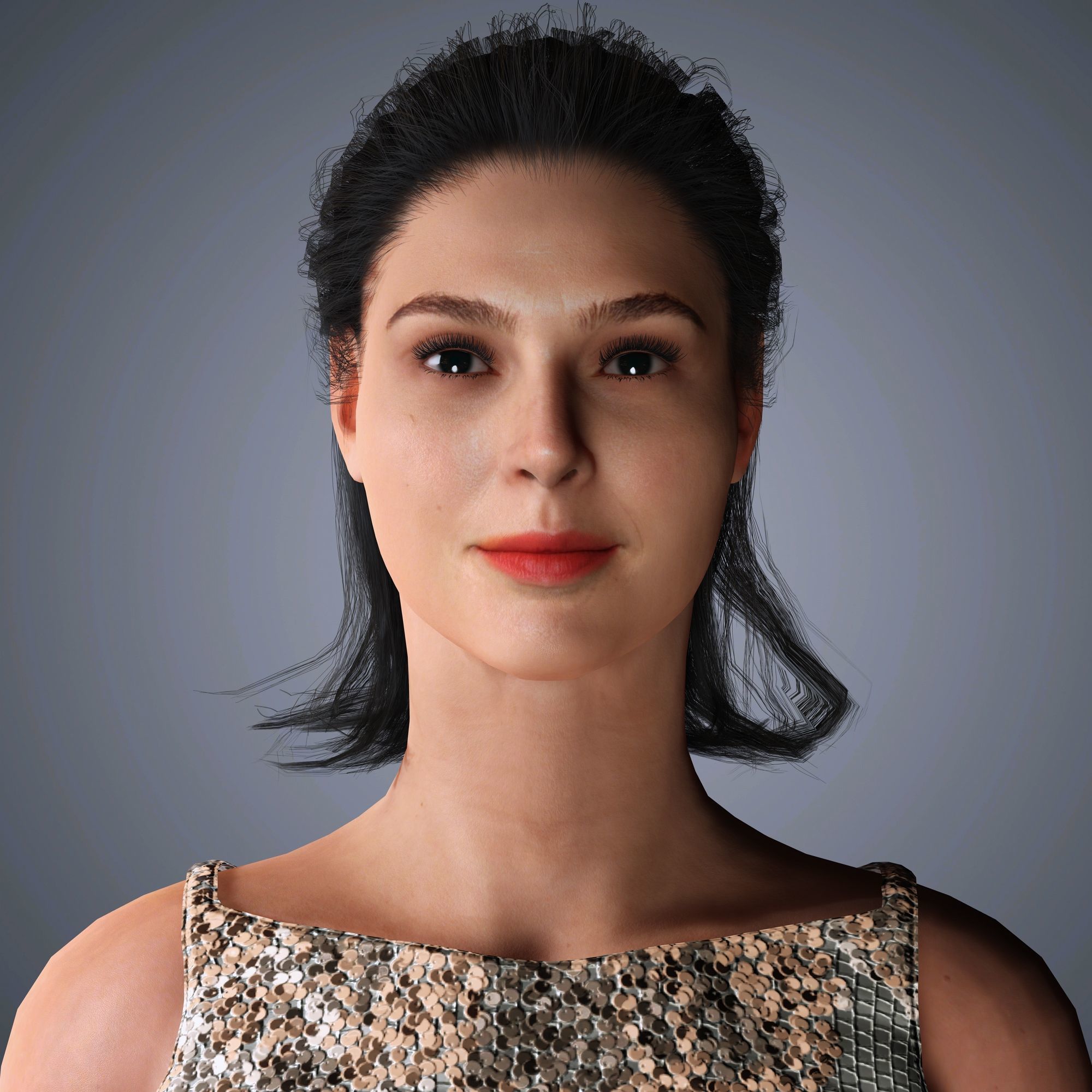 Gal Gadot Character Low-poly 3D model_1
