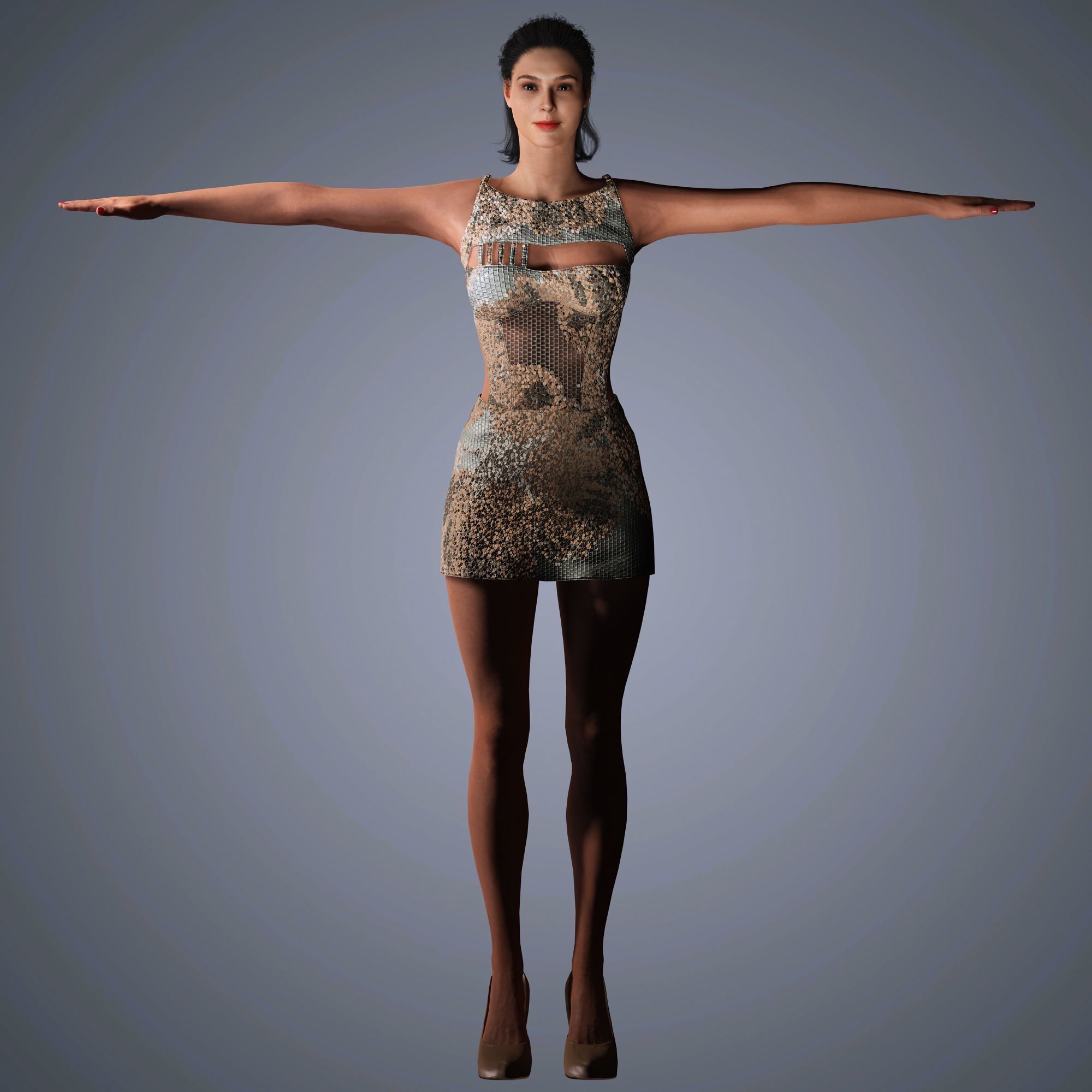 Gal Gadot Character Low-poly 3D model_12