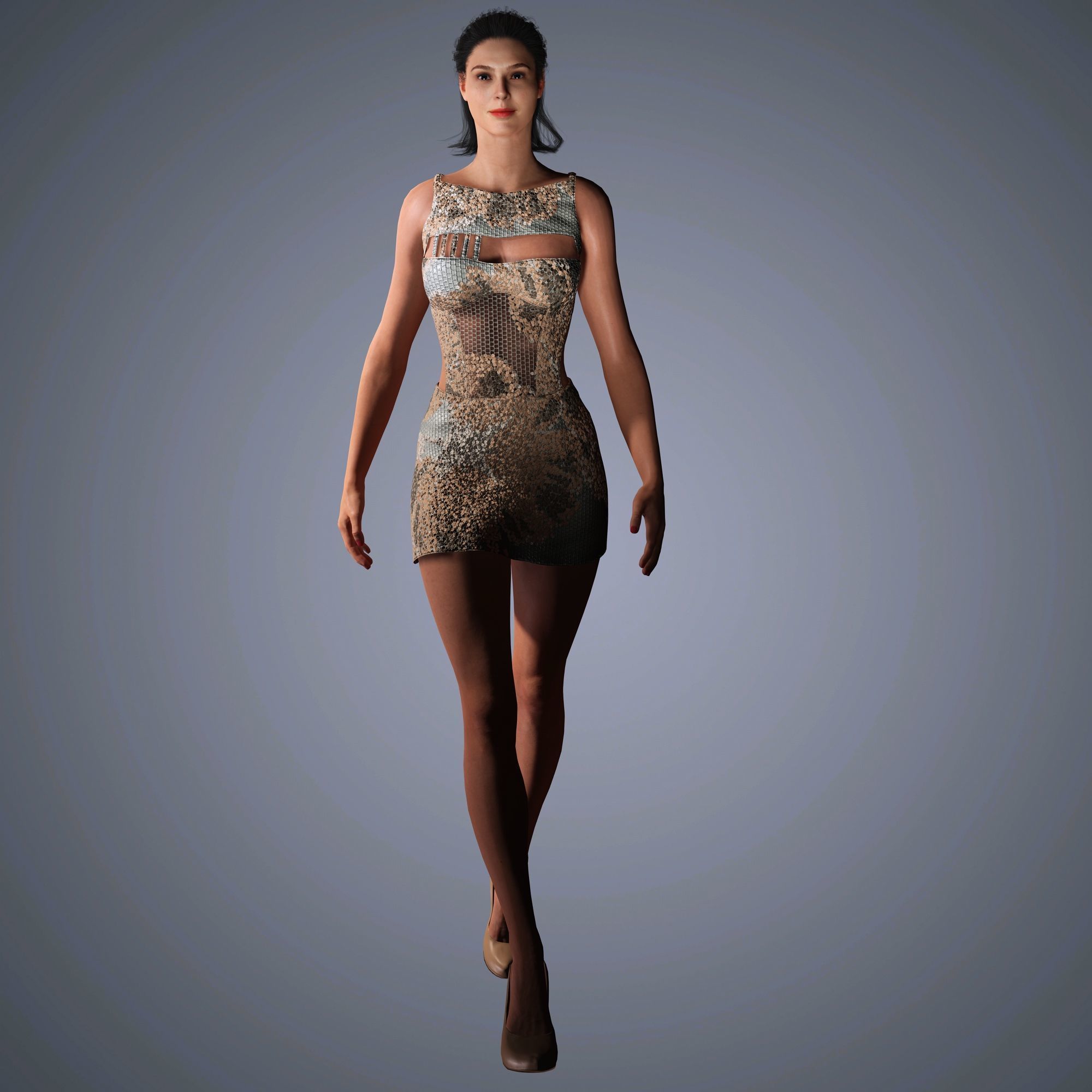 Gal Gadot Character Low-poly 3D model_6