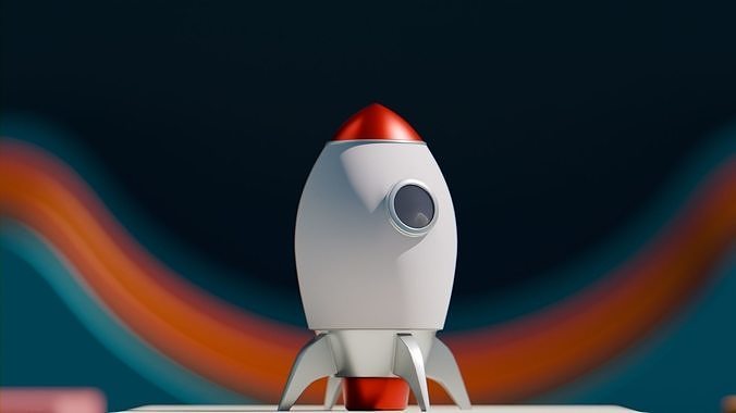Rocket Toy Low-poly 3D model