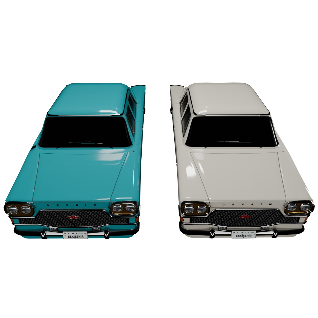 Devrim car Low-poly 3D model_7