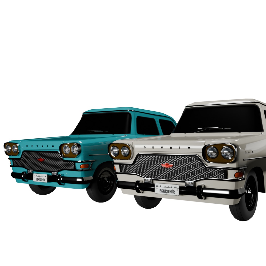 Devrim car Low-poly 3D model_5