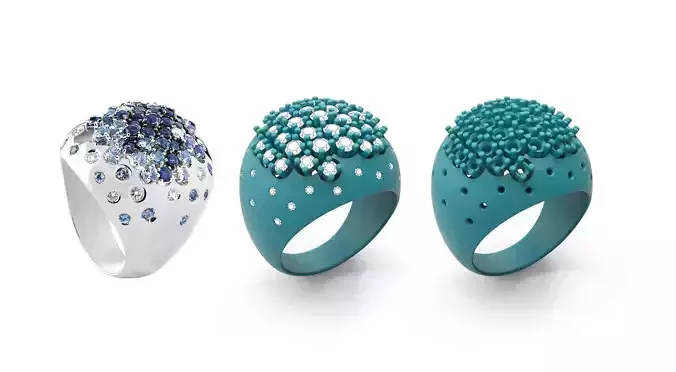 Sapphire ring with diamonds