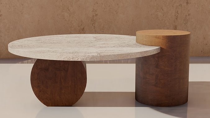 modern coffee table Low-poly 3D model