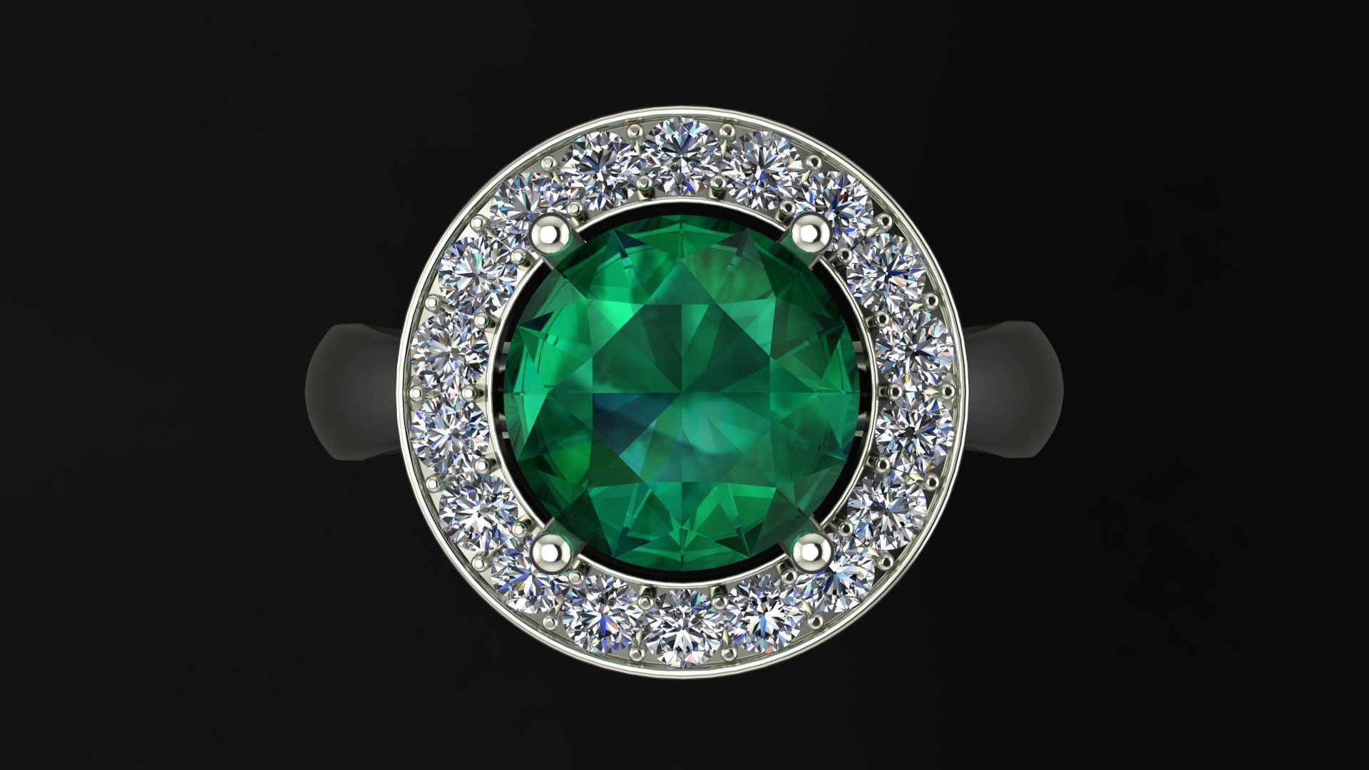 Ring with round gem 8mm for Silver  CNC or 3D print model_2