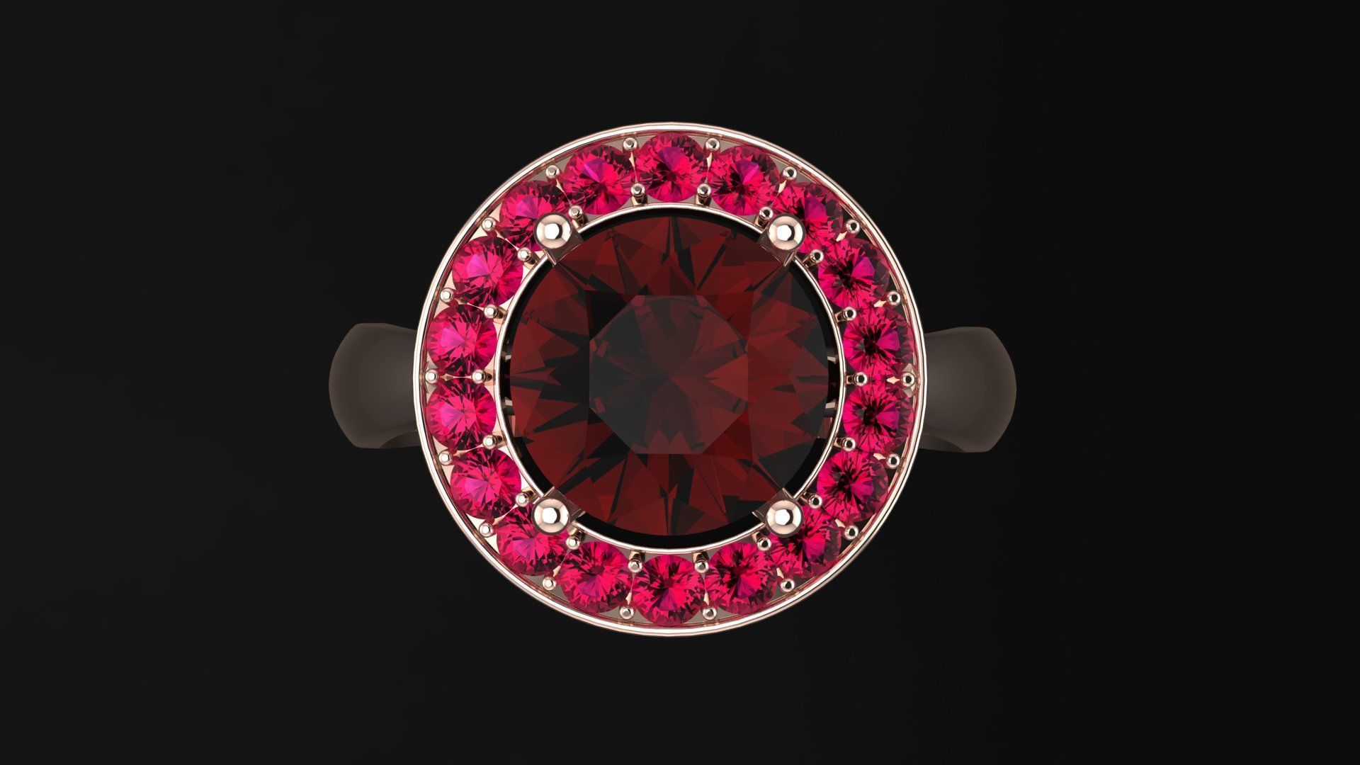 Ring with round gem 8mm for Silver  CNC or 3D print model_12