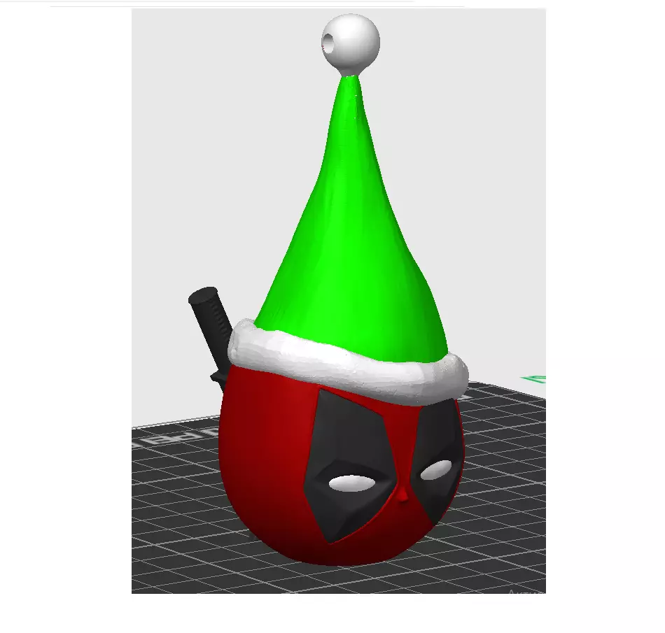 DeadPool Christmas ball 3D print model_0