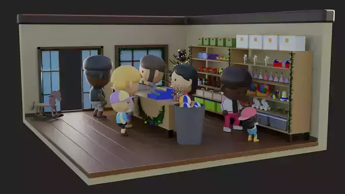 Chistmas Toy Store Low Poly
