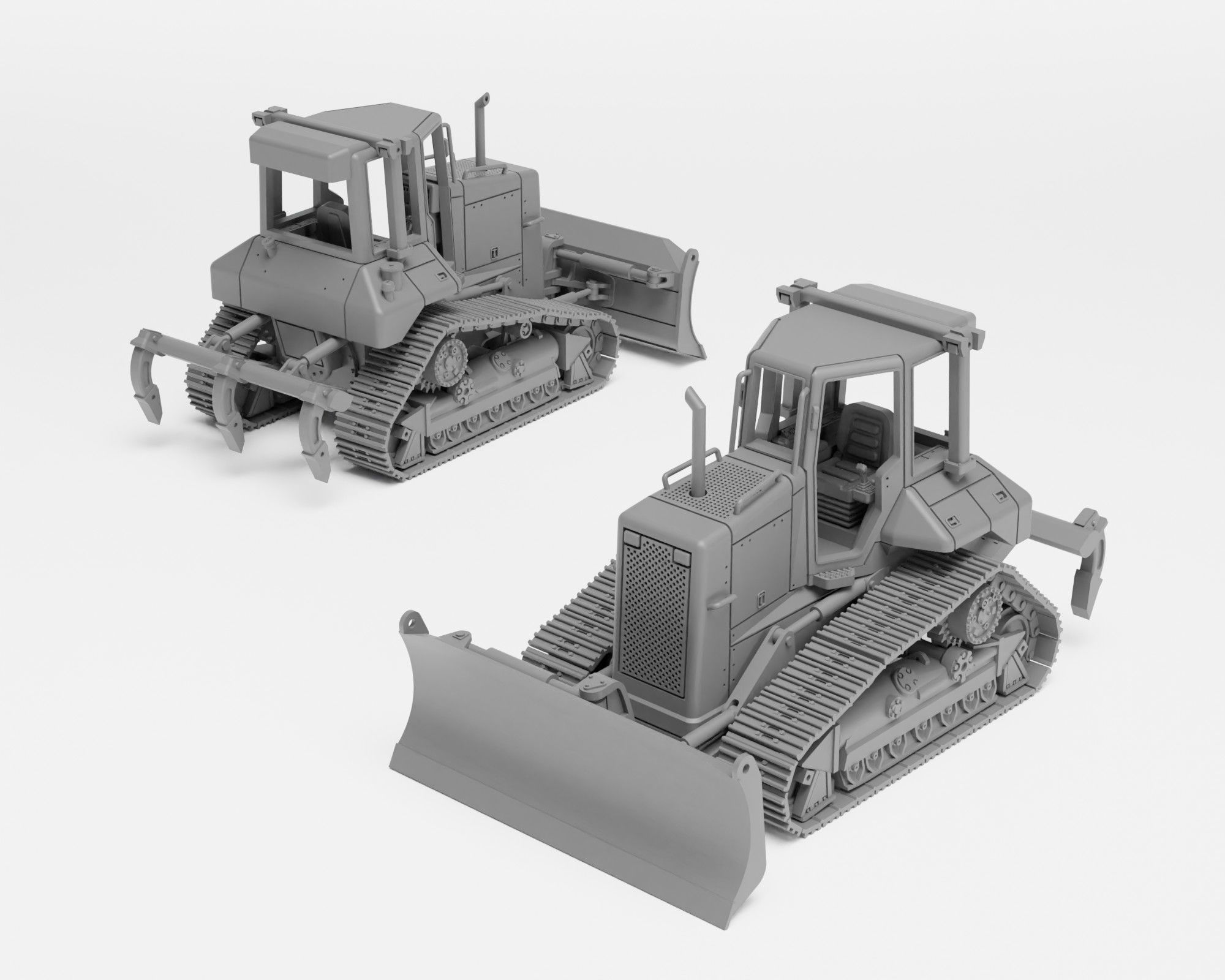 Cat D5N XL - H0 Scale dozer model kit 3D print model_1
