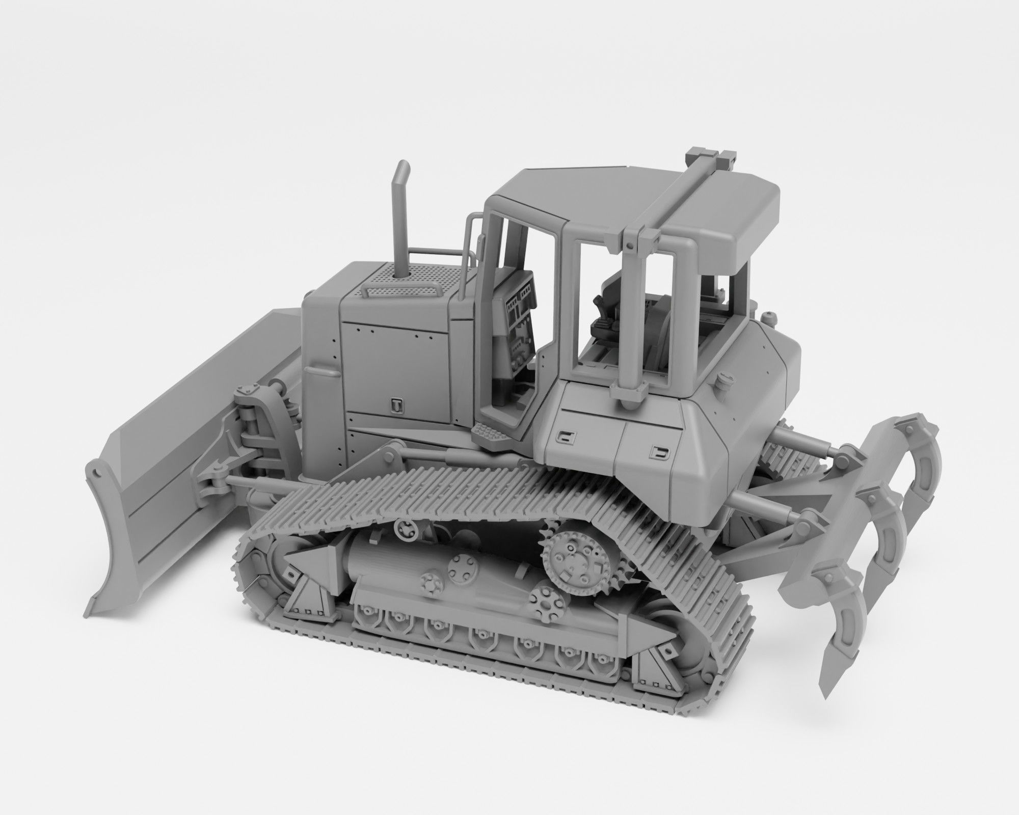Cat D5N XL - H0 Scale dozer model kit 3D print model_12