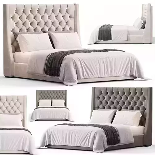 Barron Beds Zoya Grandeur Curved Wingback Bed Frame