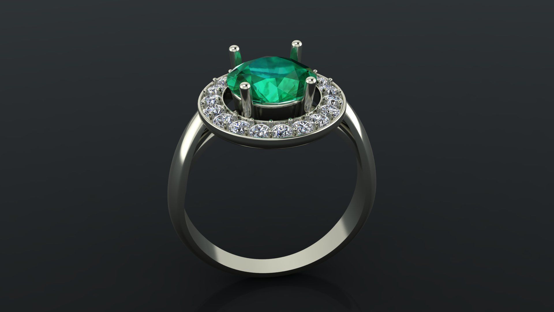 Ring with round gem 8mm for Gold  CNC or 3D print model_7