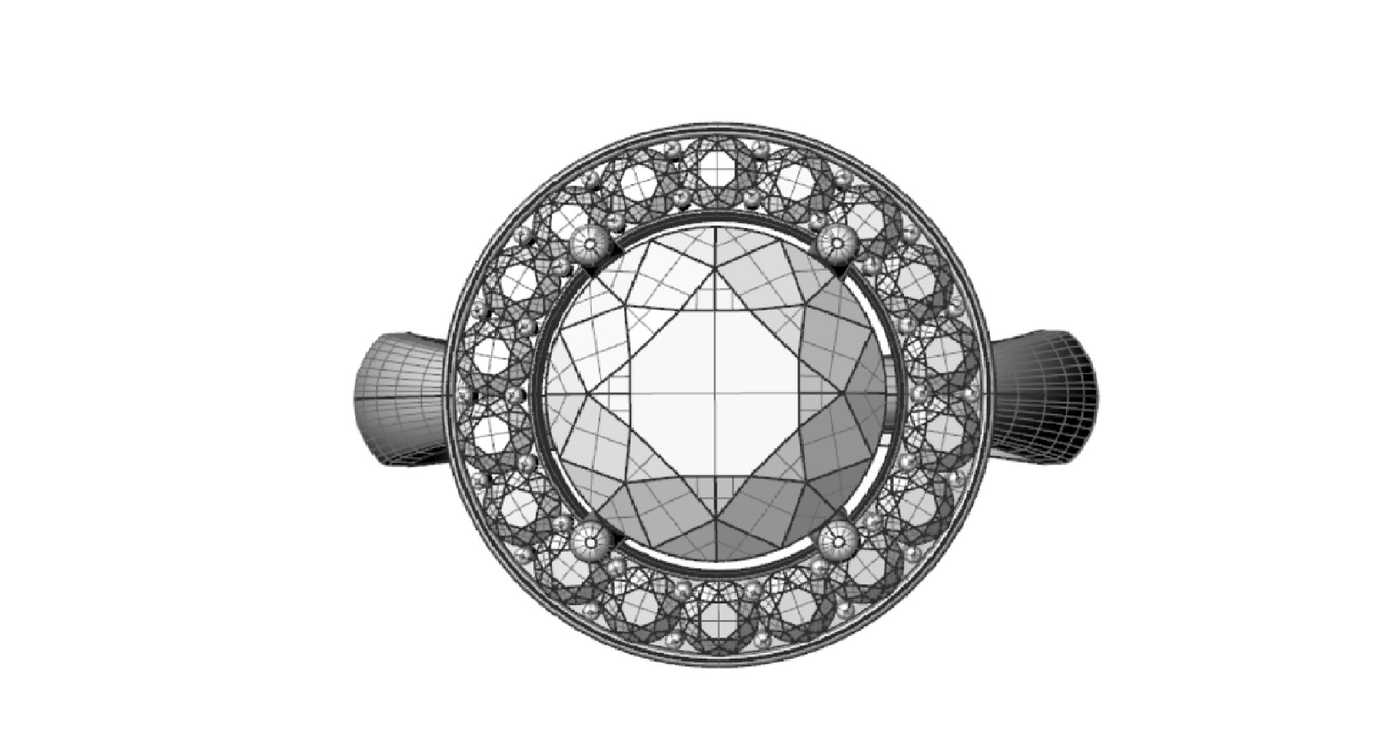 Ring with round gem 8mm for Gold  CNC or 3D print model_14