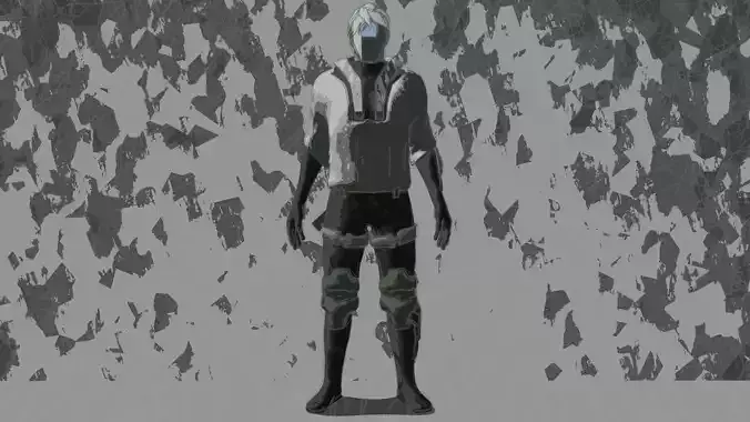 Painting like stylised sci-fi character Free low-poly 3D model