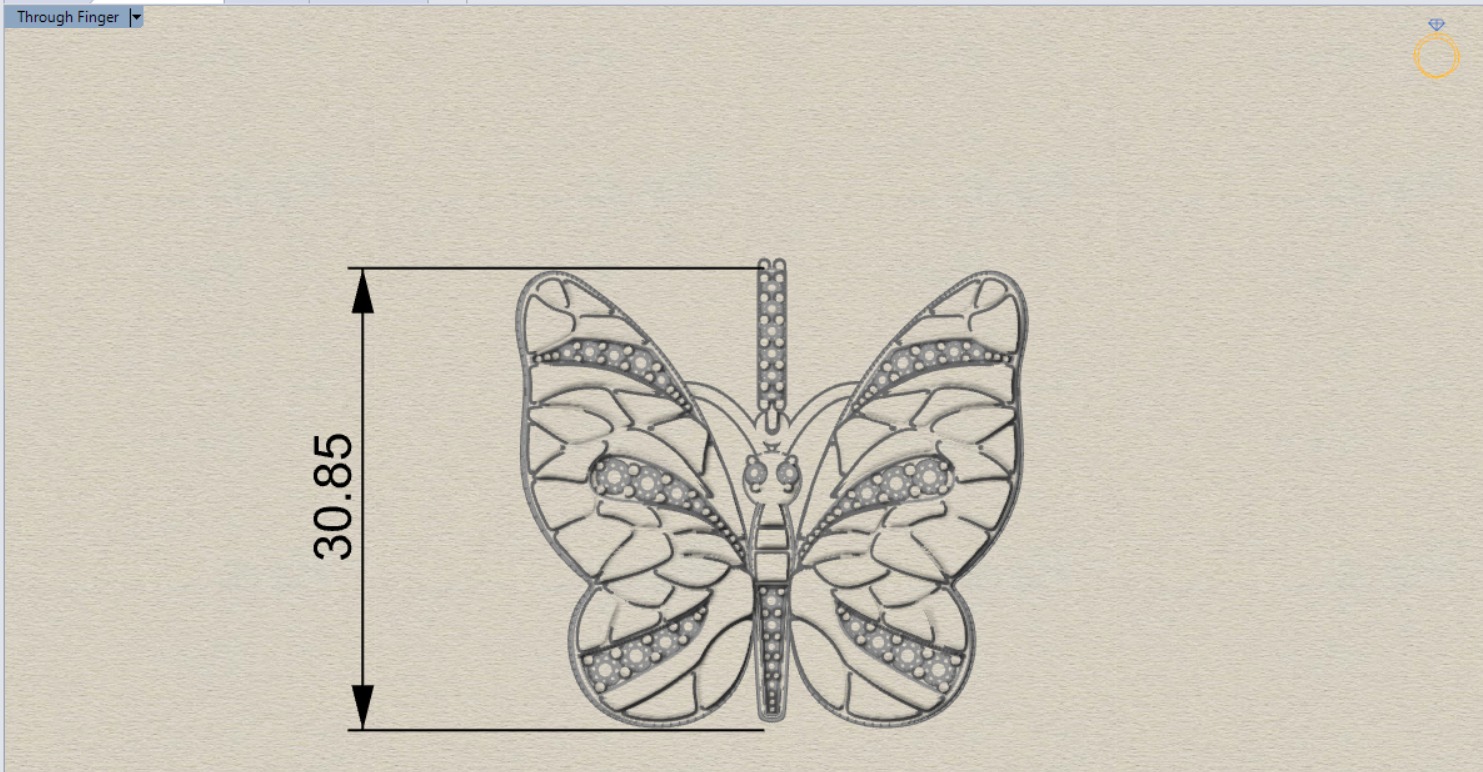 gold butterfly pendant jp0098 3D print model_12