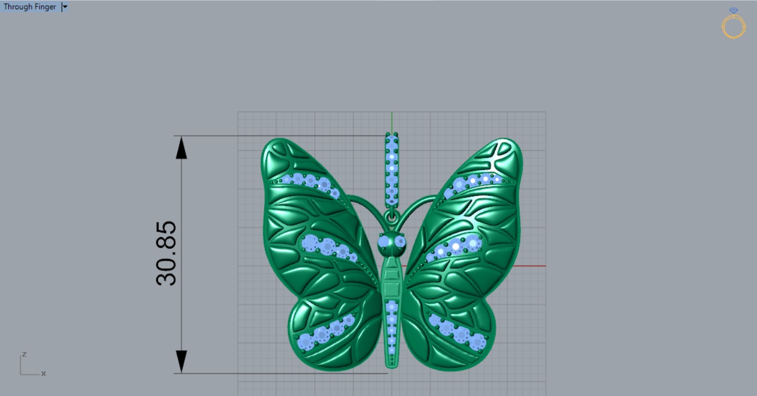 gold butterfly pendant jp0098 3D print model_7