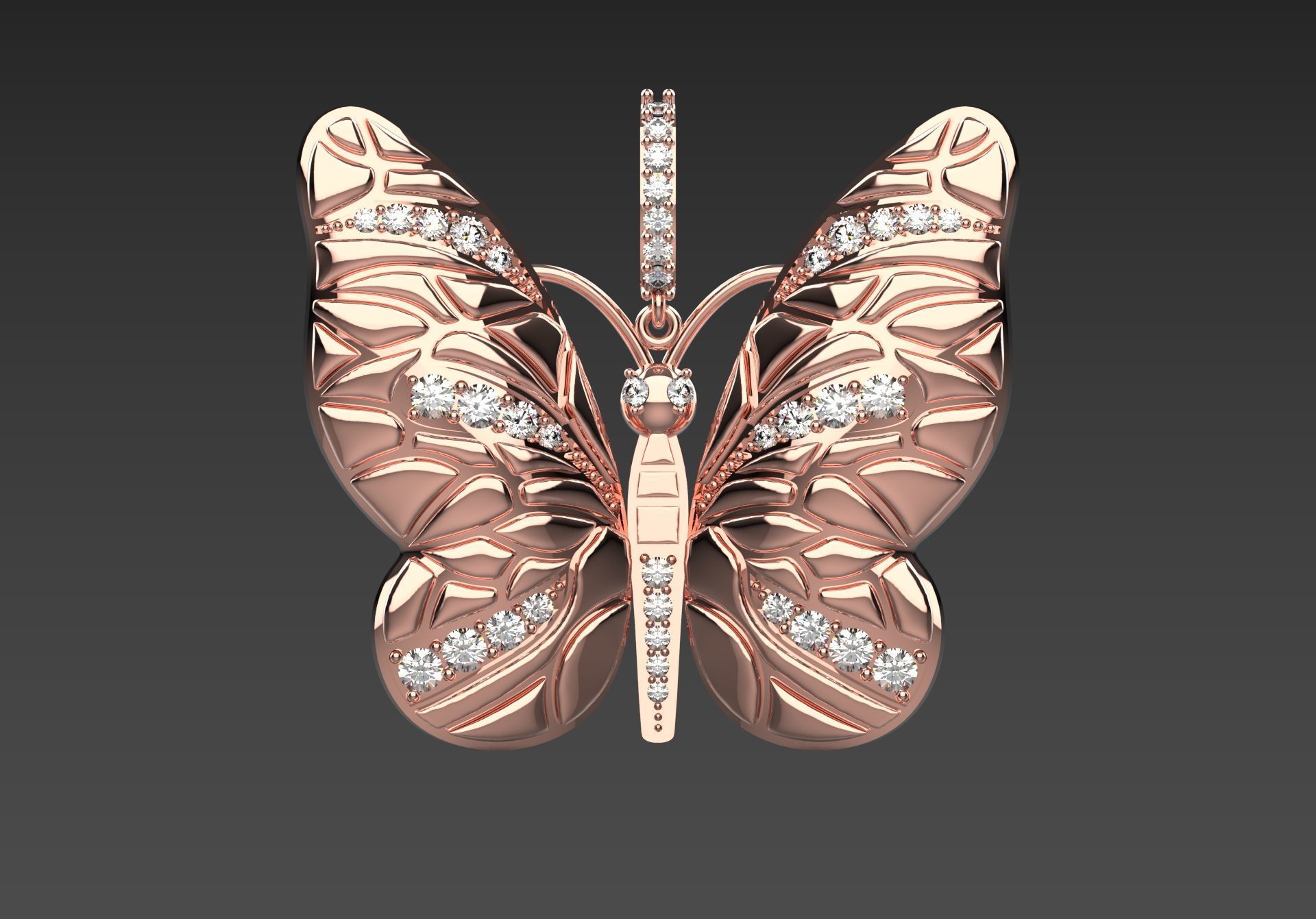 gold butterfly pendant jp0098 3D print model_17