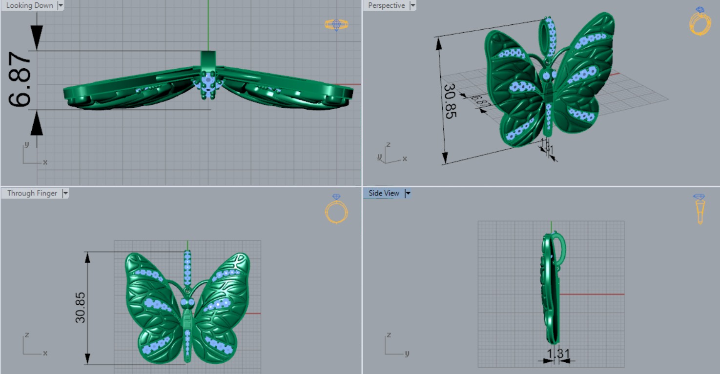 gold butterfly pendant jp0098 3D print model_9