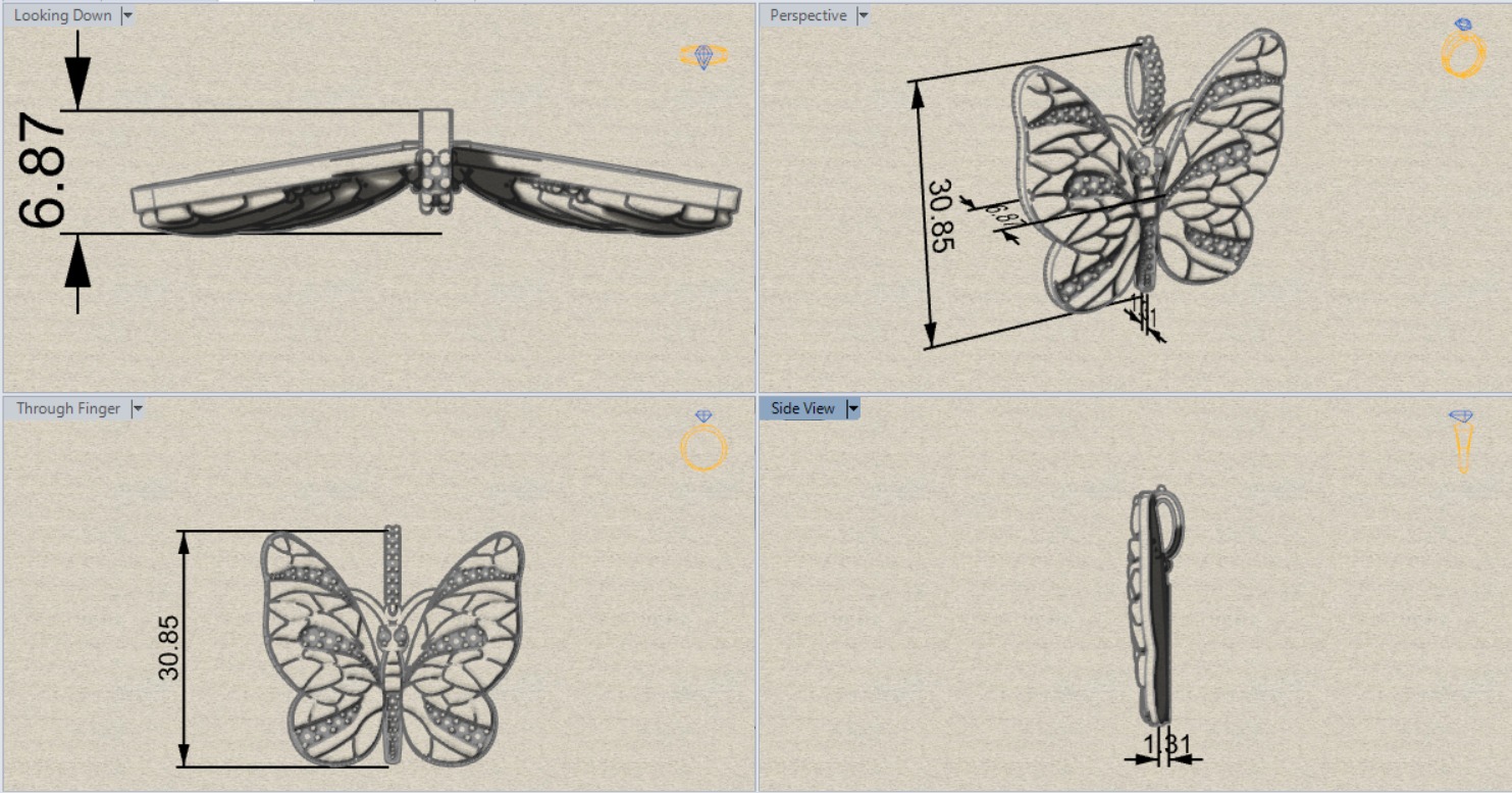 gold butterfly pendant jp0098 3D print model_14