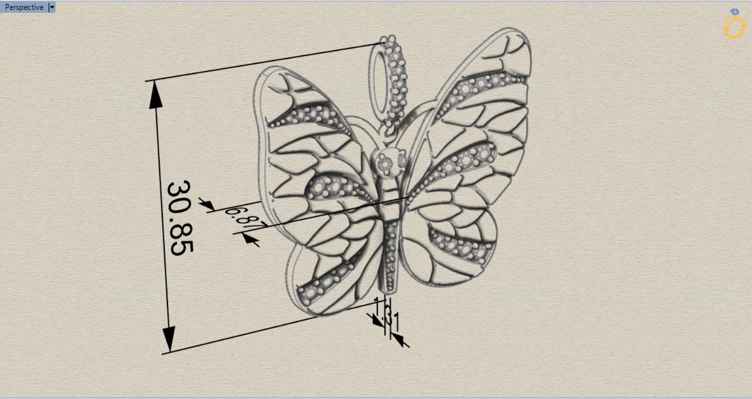 gold butterfly pendant jp0098 3D print model_10