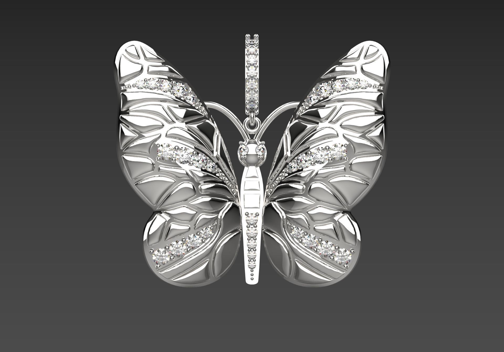 gold butterfly pendant jp0098 3D print model_16