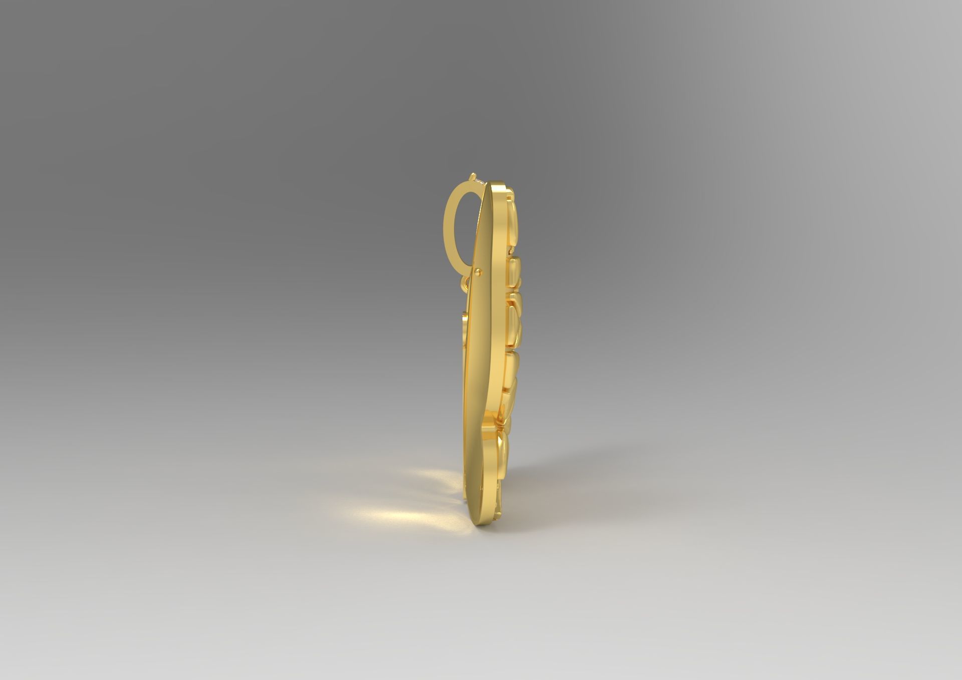 gold butterfly pendant jp0098 3D print model_2