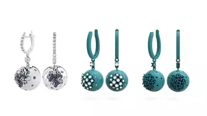 Sapphire earrings with diamonds