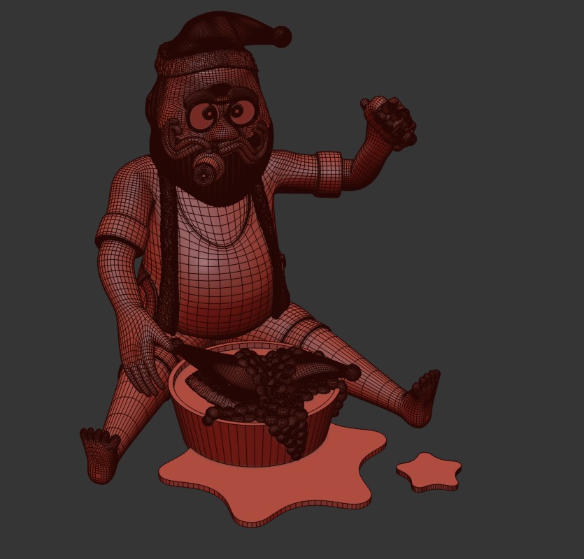 santa laundry rigged 3D print model_3