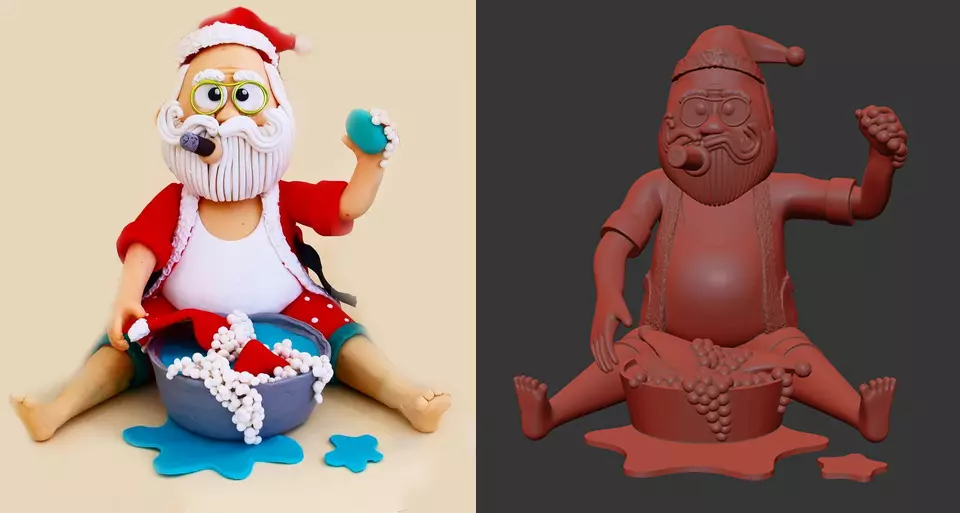 santa laundry rigged 3D print model_0