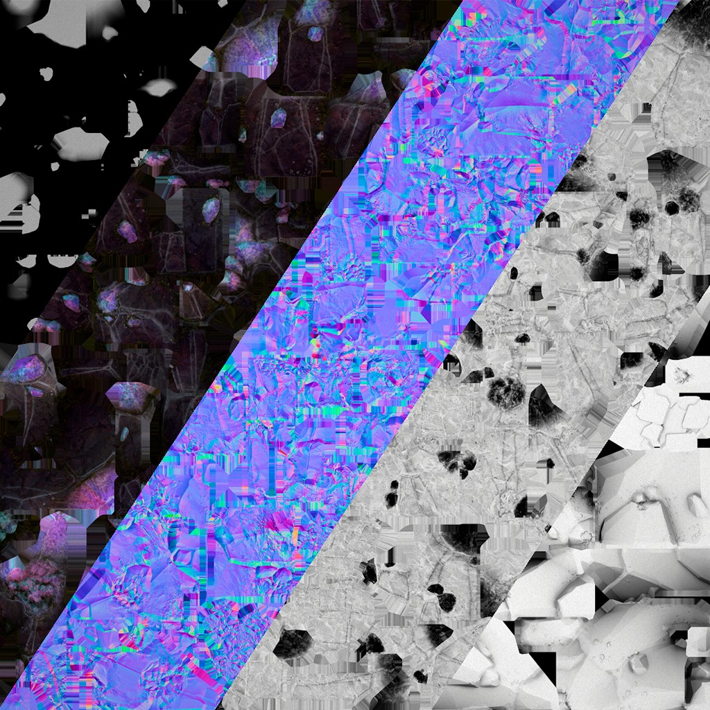 Ore Iron Gems Metal Crystals Minerals Industrial Resources Set Low-poly 3D model_78