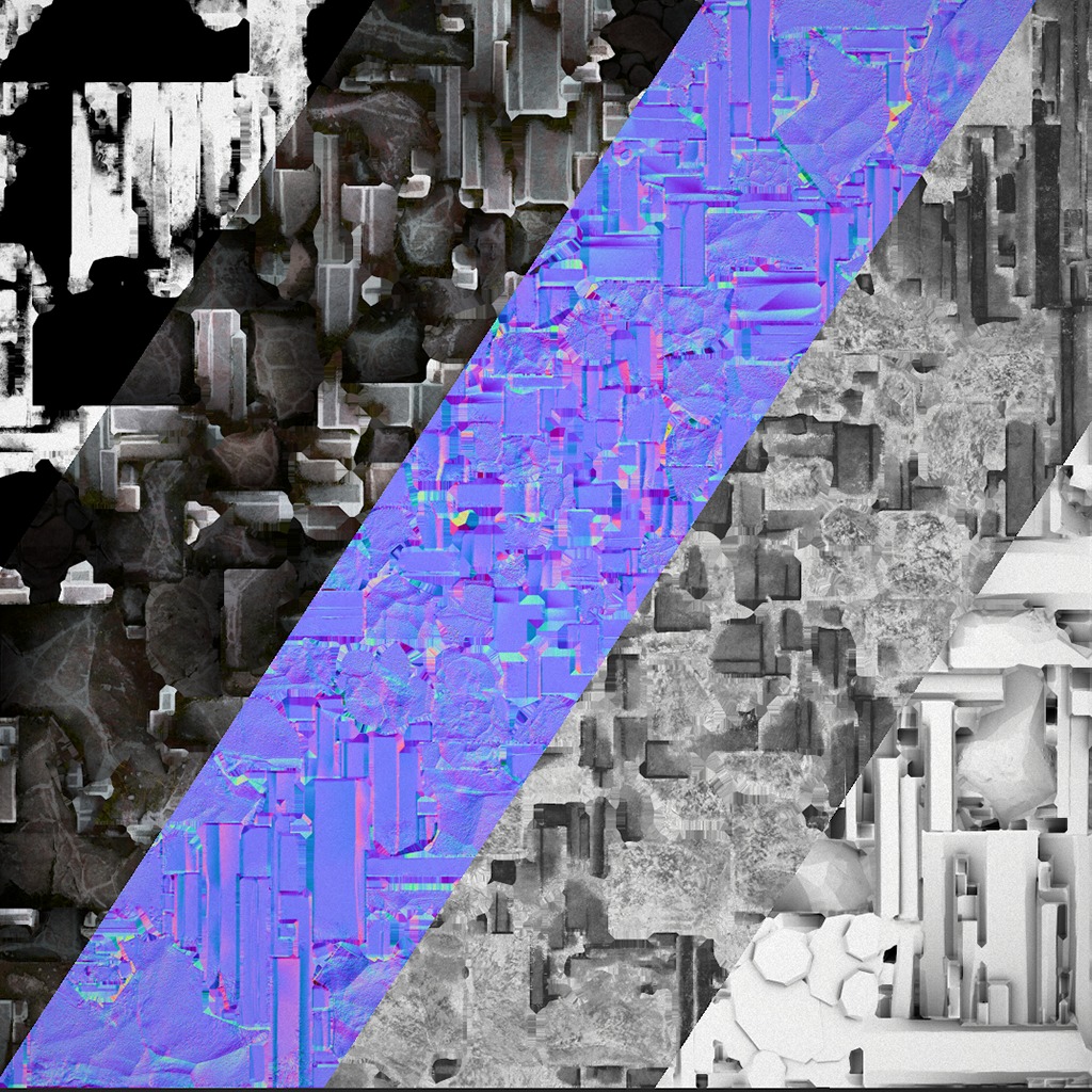 Ore Iron Gems Metal Crystals Minerals Industrial Resources Set Low-poly 3D model_83