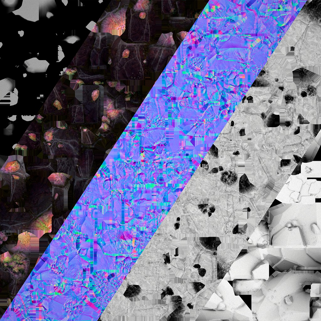 Ore Iron Gems Metal Crystals Minerals Industrial Resources Set Low-poly 3D model_80