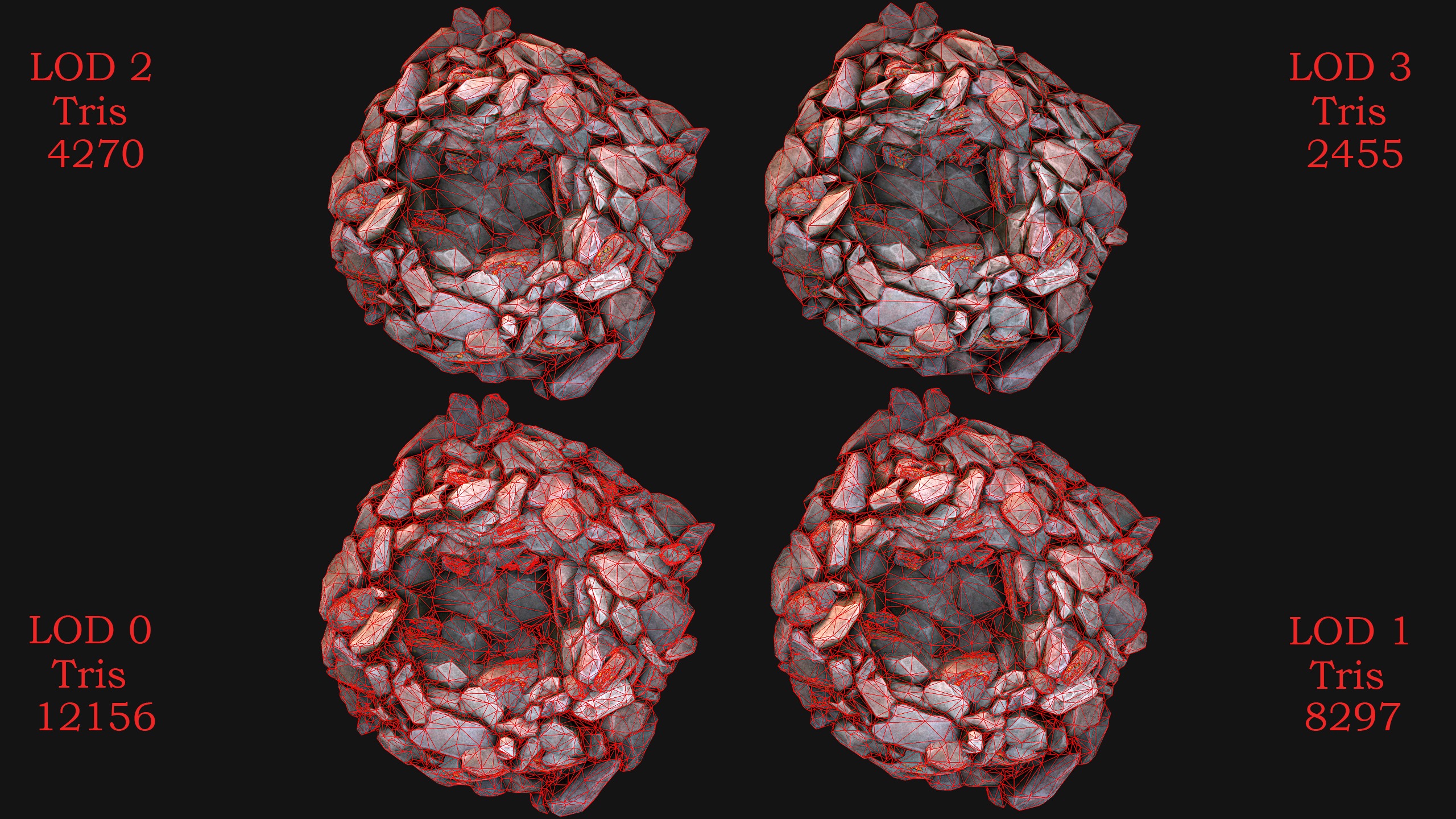 Ore Iron Gems Metal Crystals Minerals Industrial Resources Set Low-poly 3D model_35