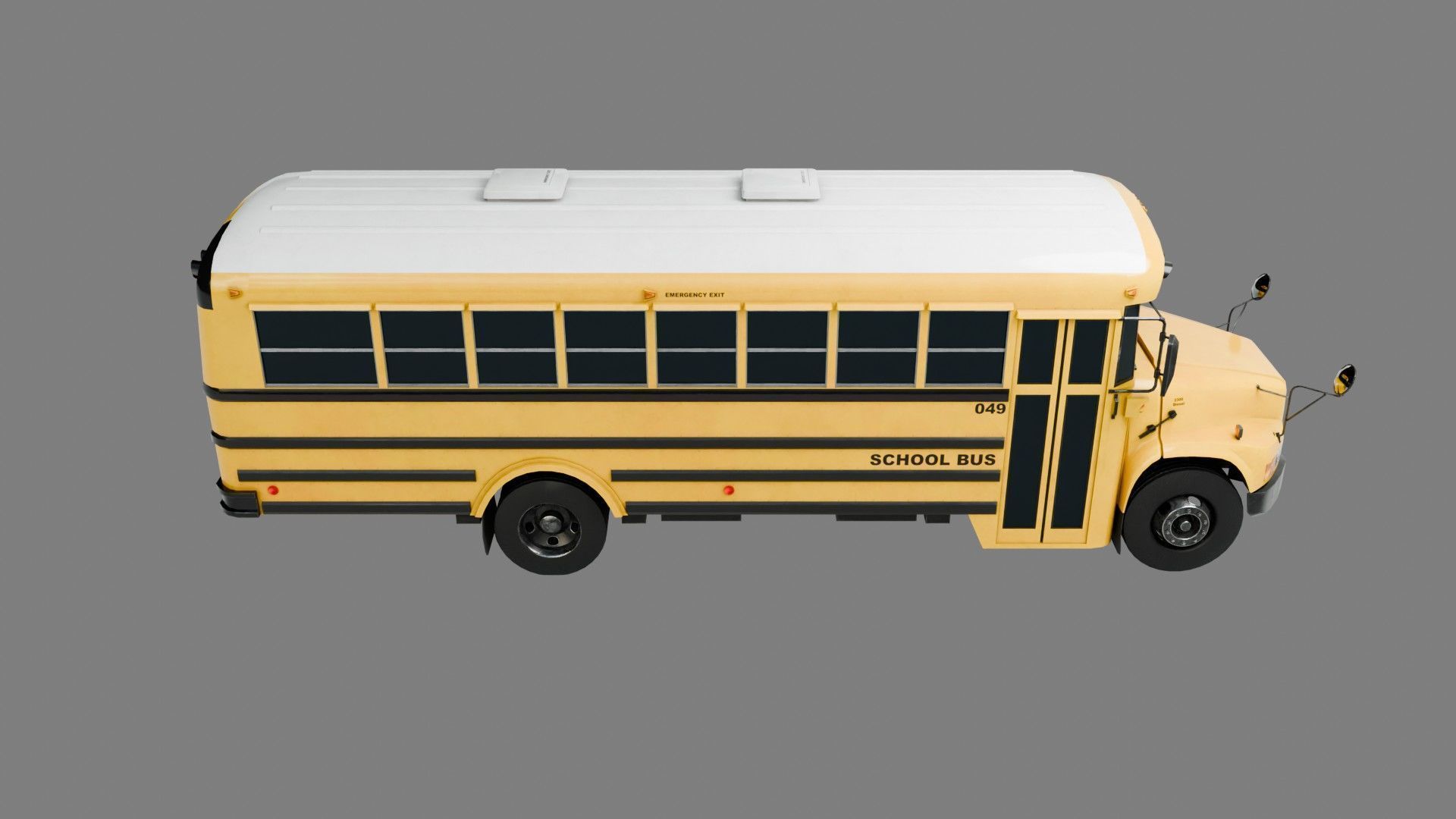 Low Poly School Bus with 4K Textures Low-poly 3D model_10