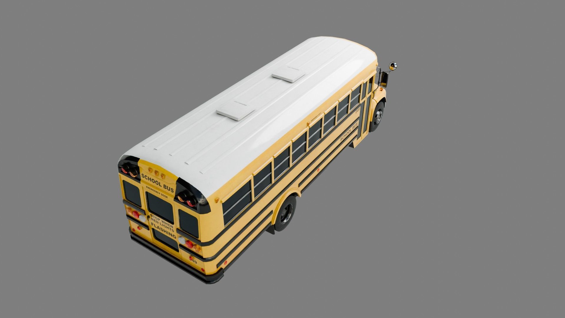 Low Poly School Bus with 4K Textures Low-poly 3D model_7
