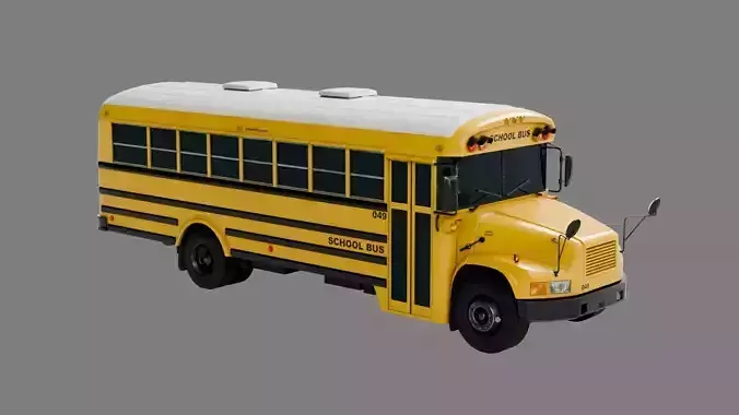 Low Poly School Bus with 4K Textures Low-poly 3D model